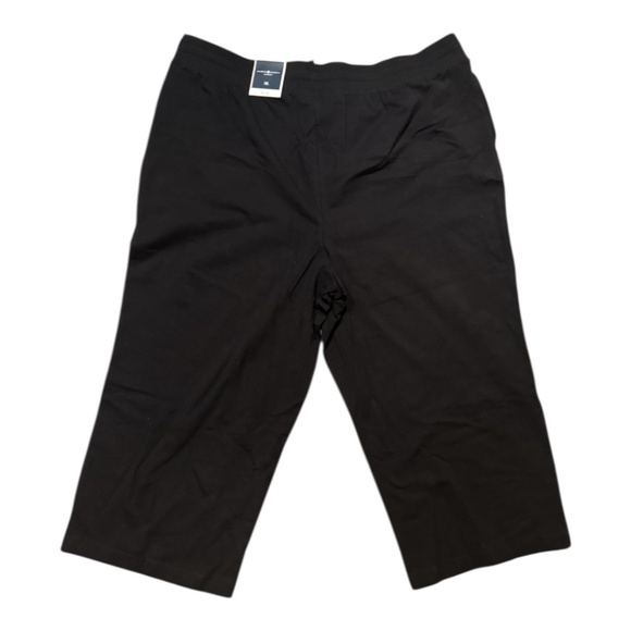 Black Capri Cotton Pants w/Tie String Front - Picture 2 of 5